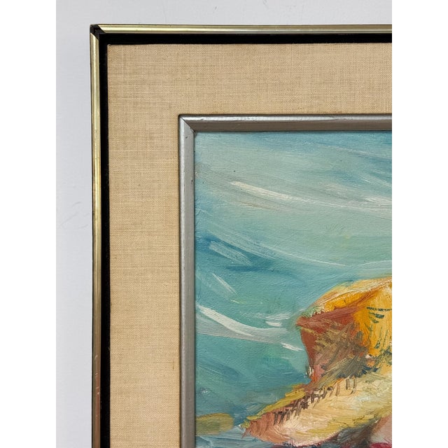 The Boatman Original Oil Painting Signed m.w. Picchi Couple Boat Nautical Art For Sale - Image 4 of 13