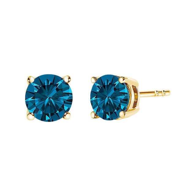 These beautiful minimalist diamond stud earrings are a must-have staple for your jewelry wardrobe and add a pop of color...