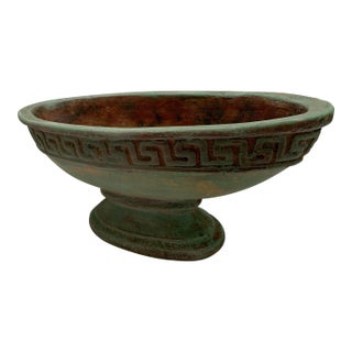 Large Vintage Terracotta Plant Pedestal Vessel For Sale
