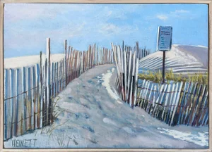 "Beach Path Over Ocean Dunes" Contemporary Original Beach Scene Painting by Scott Hewett