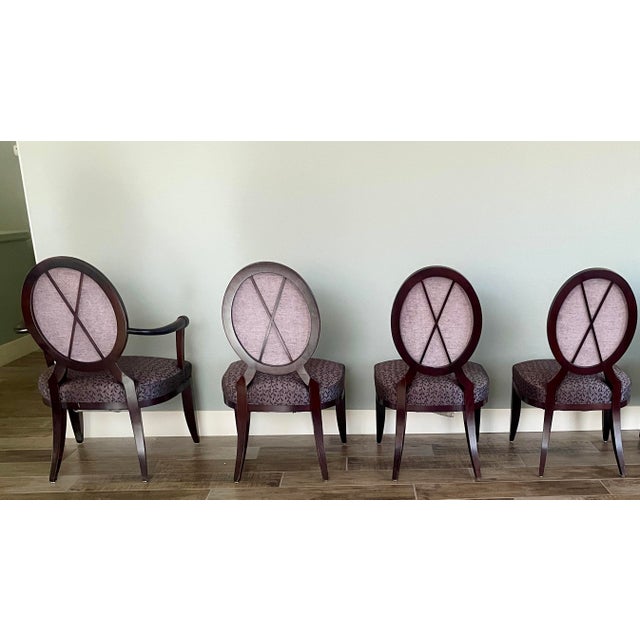 A rare opportunity to own an authentic set of Barbara Barry for Baker Furniture dining chairs, purchased directly from...