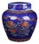Blue Ground Doucai Rooster Family Porcelain Ginger Jar, Chinoiserie Lidded Canister For Sale
