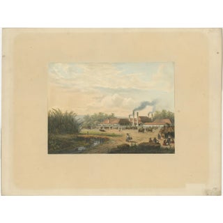 After Salm, Sugar Factory in Java, Indonesia, 1872, Original Chromolithograph For Sale