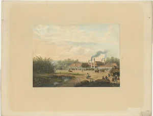 After Salm, Sugar Factory in Java, Indonesia, 1872, Original Chromolithograph