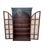 Contemporary Tall Black 2-Arch Glass Door Solid Wood Bookcase For Sale - Image 4 of 4