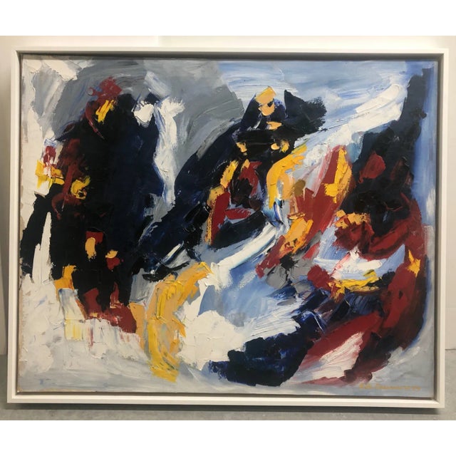 White 1970s Barbara DeSassure Abstract Oil on Canvas For Sale - Image 8 of 9