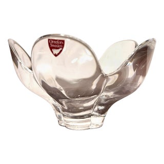 20th Century Crystal Bowl by Lars Hellsten for Orrefors, Sweden For Sale