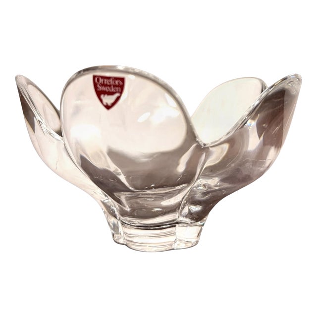 20th Century Crystal Bowl by Lars Hellsten for Orrefors, Sweden For Sale