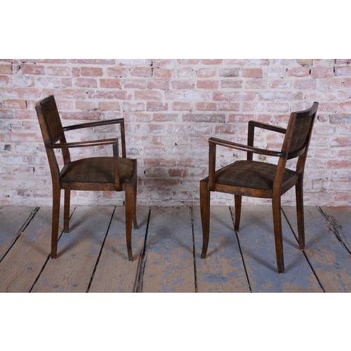 1930s French Art Deco Chairs in Beech by Jules Leleu, 1930s, Set of 2 For Sale - Image 5 of 15