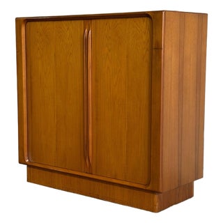 Teak Tambour Door Highboy Dresser Cabinet by Bernhard Pedersen Denmark Mid-Century 1960s For Sale