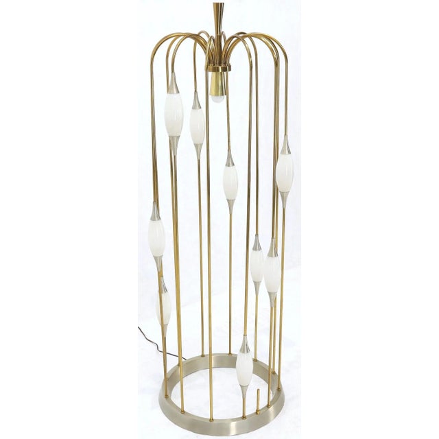 Brass Large Waterfall Brass Floor Lamp Light Fixture For Sale - Image 8 of 12