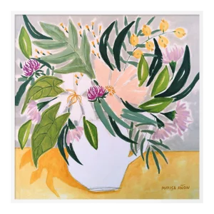 Flowers from Chelva by Marisa Anon in White Frame, Small Art Print