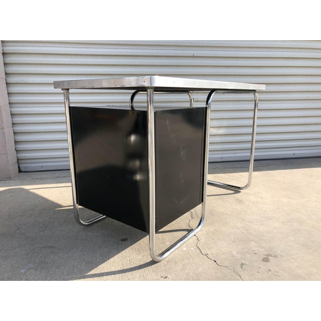 Metal 1960s Kem Weber Style Streamline Desk Set For Sale - Image 7 of 12