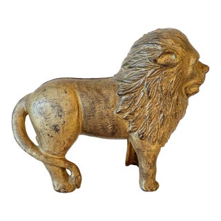 Early 20th Century Cast Iron Lion For Sale