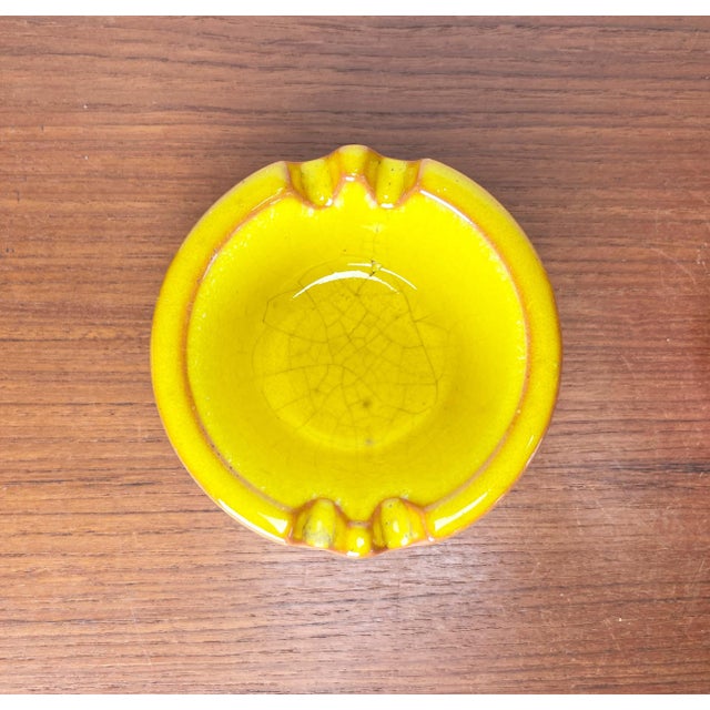 Mid-Century Modern German Space Age Red and Yellow Ceramic Ashtrays, 1960s, Set of 2 For Sale - Image 11 of 18