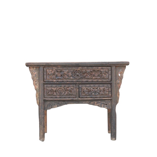 Brown Antique Hand Carved Antique Shanxi Console Table For Sale - Image 8 of 8
