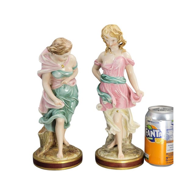 Porcelain Before the Wind & Against the Wind Figures by James Hadley for Royal Worcester, 1865-1878, Set of 2 For Sale - Image 9 of 10