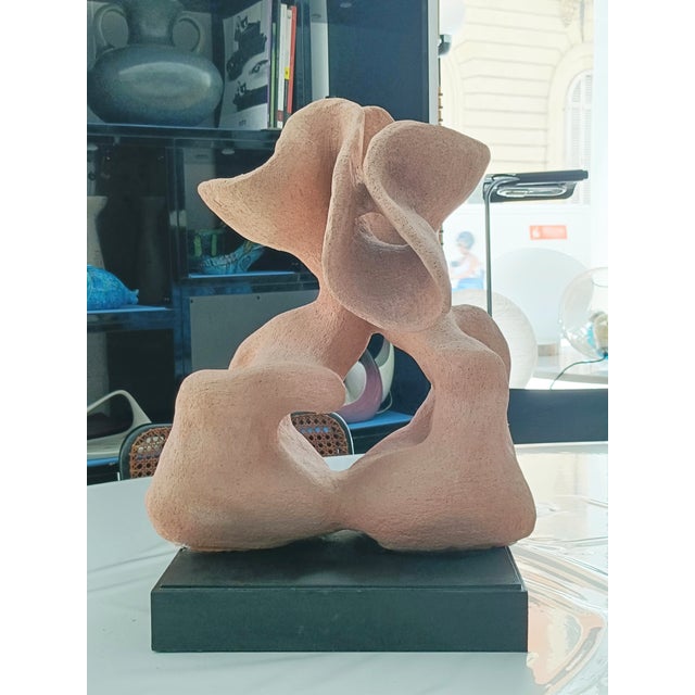 Adriana Montariello, Organic Ceramic Sculpture on a Wooden Base, 1990s, Ceramic and Compressed Wood For Sale - Image 8 of 13