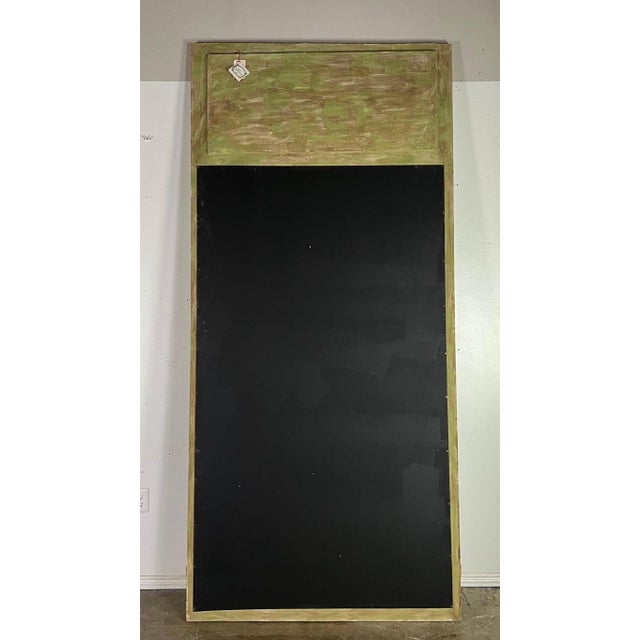 19th Century Italian Baroque Trumeau Mirror, Hand-Carved Green Frame For Sale - Image 14 of 14