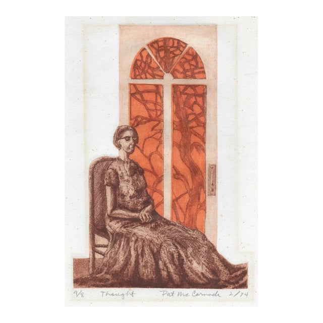 1974 Thought Etching by Pat McCornade For Sale