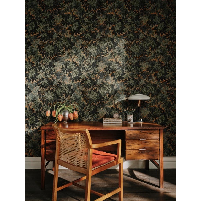 Transcend to the woodland of Shakespeare and merry England with FORIS; a verdant print depicting a grove of ancient oak...