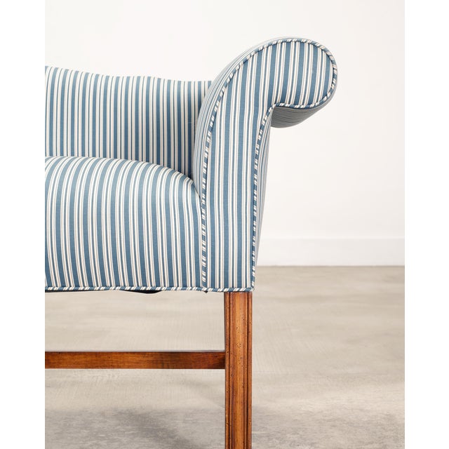 Georgian Chippendale Style Mahogany Upholstered Window Bench For Sale - Image 11 of 18