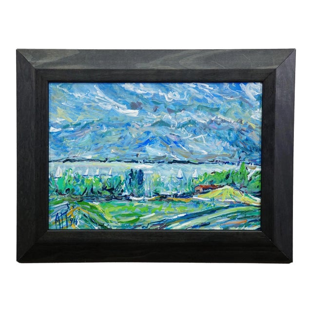 Gollenshausen, Lake Chiemsee – Oil Painting by Alexander Michael, 1994 For Sale