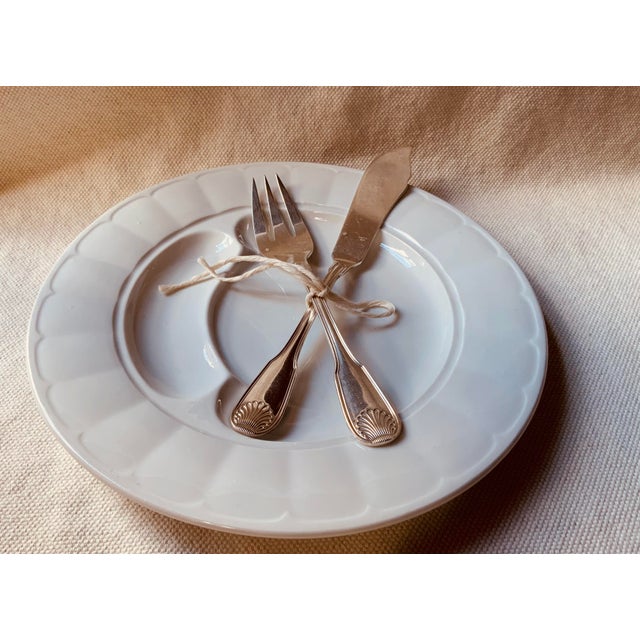 Vintage French Silverplate Fish Fork and Knife Set - Service for Six For Sale - Image 12 of 15