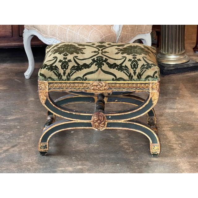 Traditional Early 19th Century French Empire Parcel Gilt Stool For Sale - Image 3 of 8