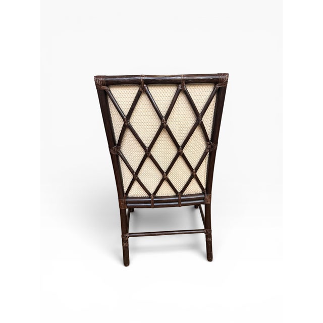 Wood McGuire San Francisco Rattan Dining Arm Chairs With Diamond Lattice Backs – Set of 6 For Sale - Image 7 of 16