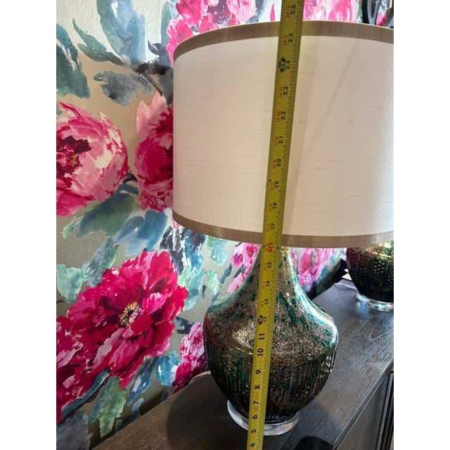 2010s Surya Dundas Table Lamps W/Shades For Sale - Image 5 of 5