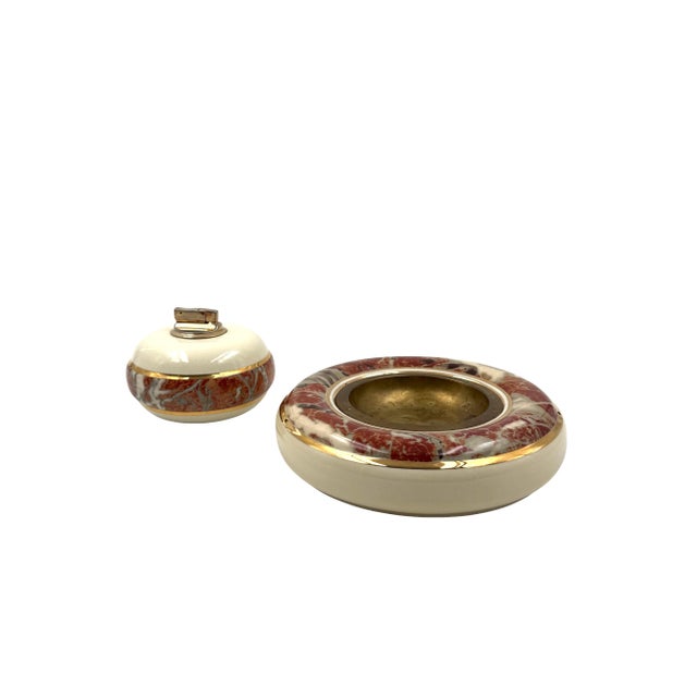 Vintage Ceramic Ashtray and Table Lighter by Tommaso Barbi, 1970, Set of 2 For Sale - Image 11 of 11