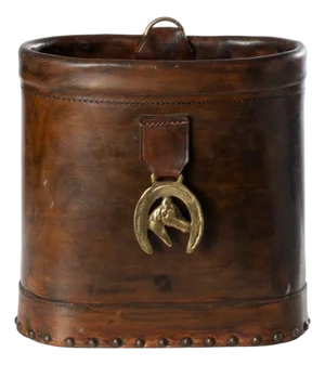 Vintage Leather Magazine Holder or Waste Paper Bin