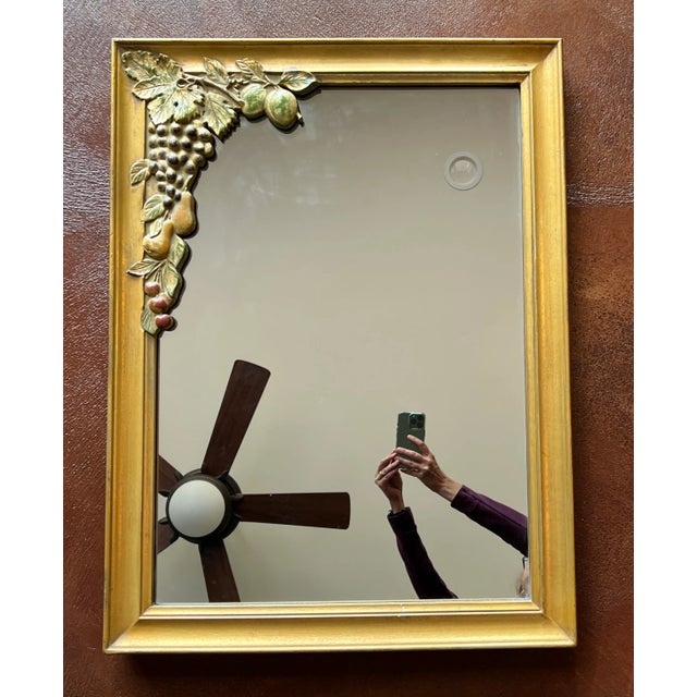 Hollywood Regency Napa Kitchen Wine Country Carved Mirror For Sale - Image 3 of 12