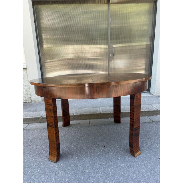 Wood Extendable Oval Table in Zebrano Wood and Briar, 1930s For Sale - Image 7 of 13