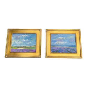 A Pair of Gilded Framed French Landscape Paintings
