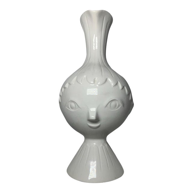 Vintage 1960s Japanese Midcentury MCM Nippon Yoko Boeki Vase Face Head Japan For Sale