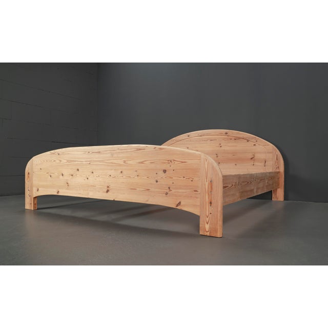 Vintage Swedish Double Bed in Pinewood, 1970s For Sale - Image 15 of 16