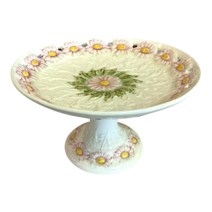 Eearly 20th Century Daisy Design Majolica Pedestal