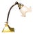 Art Nouveau Flexible Brass Goose Neck and Glass Table Lamp, 1950s For Sale
