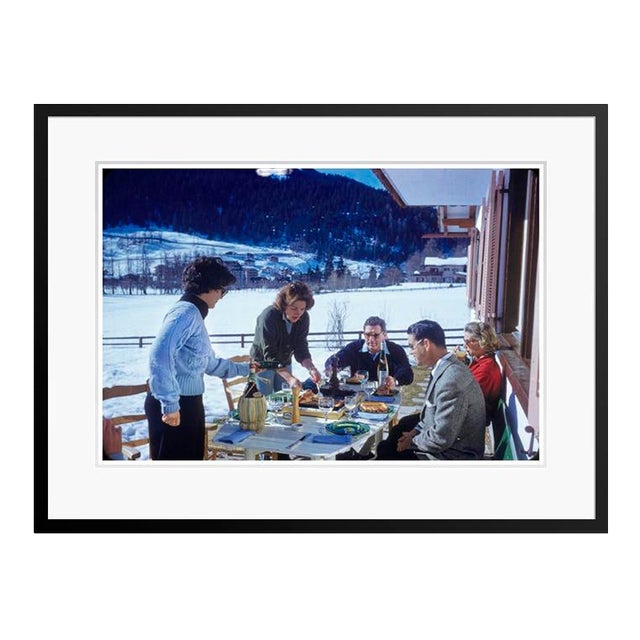 Toni Frissell 'Pizza in the Snow' Archival Pigment Print Framed in Black For Sale