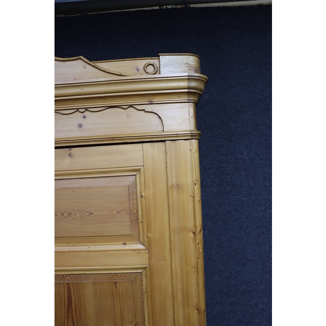 Antique Pine Armoire With Paneled Doors For Sale In Philadelphia - Image 6 of 16