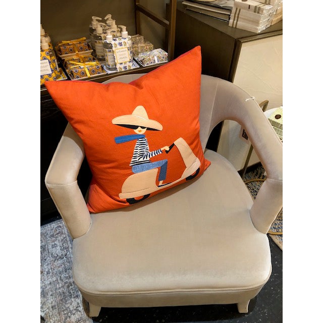 Scooter Girl Pillow from Ludwig Chicago Chairish