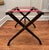 1950s Mid Century Adirondack Style Red Canvas Strap Wooden Collapsible Luggage Rack For Sale - Image 5 of 10