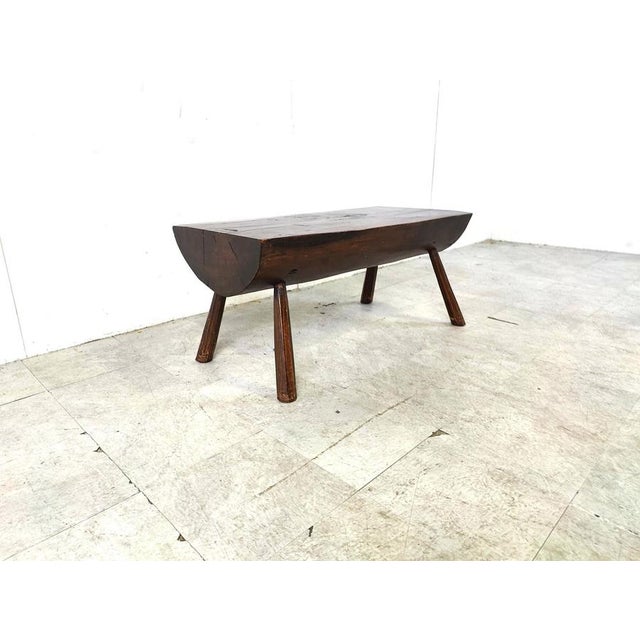 Wood Brutalist Wooden Coffee Table, 1960s For Sale - Image 7 of 15