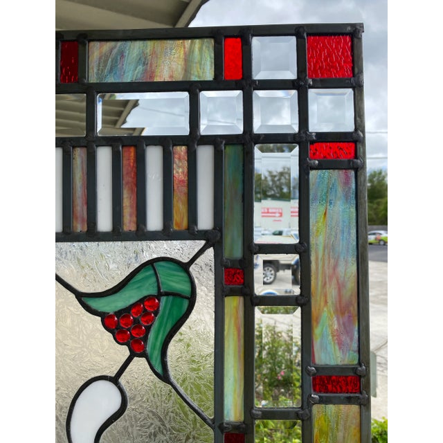 【希少】ヴィンテージ ART glass STENHYTAA W.W. Stained Glass Window Floral Art Nouveau W-520 - Etsy