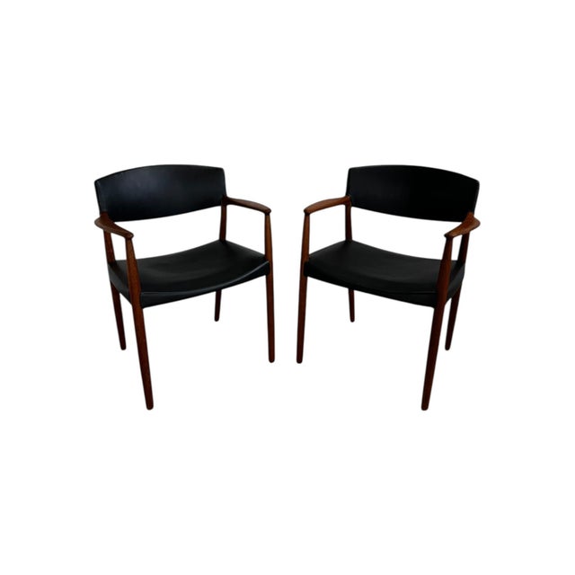 Ejner Larsen & Aksel Bender Madsen Teak Captain Chairs, 1950 For Sale - Image 4 of 6