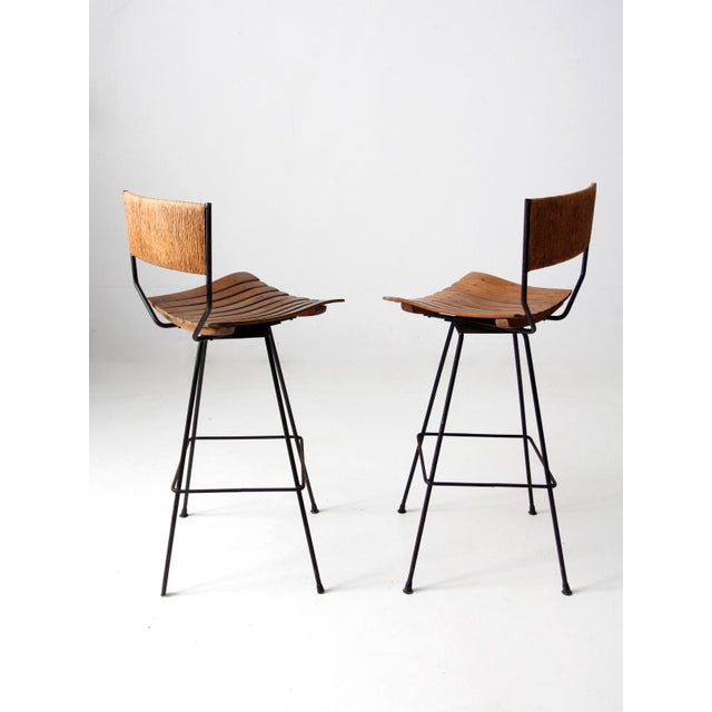 Mid-Century Stools Pair For Sale - Image 12 of 17
