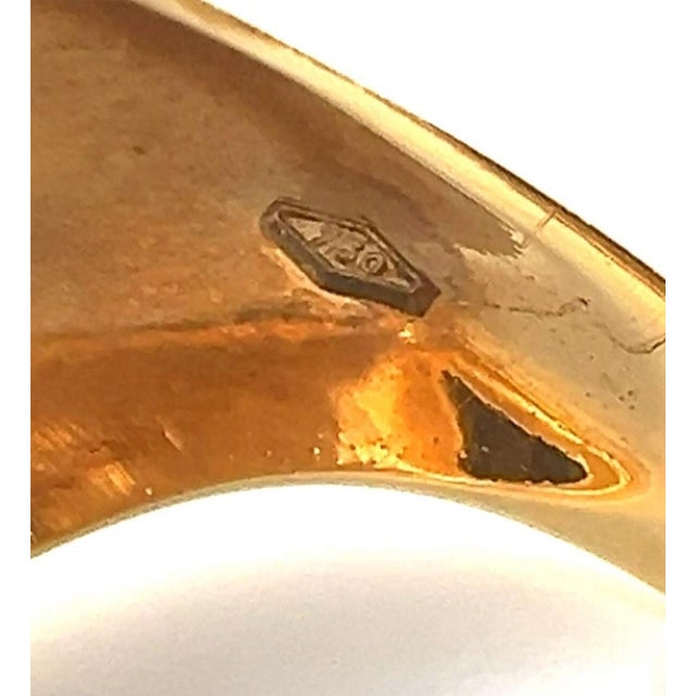 Mid 20th Century Lalla & Rossana 18k Yellow Gold Smoky Quartz Wide Ring - Size 7.5 For Sale In Miami - Image 6 of 6