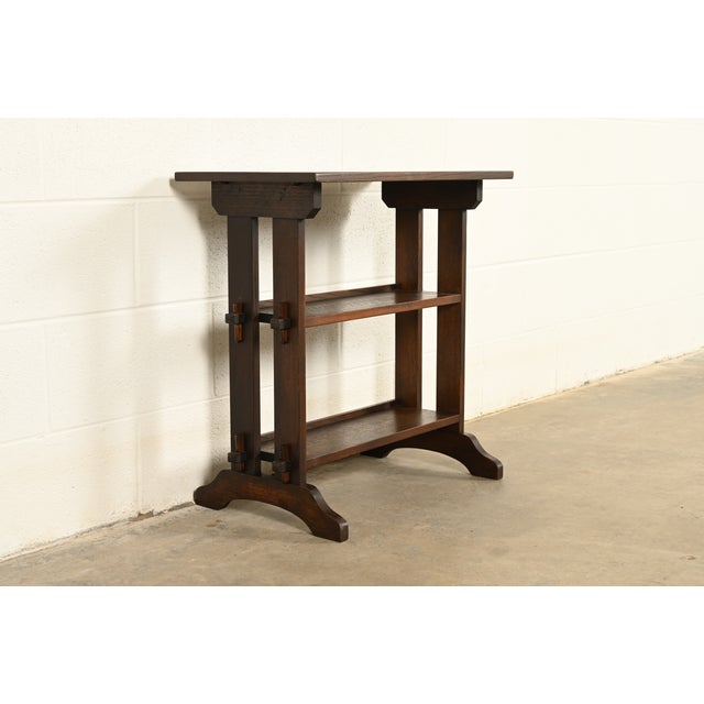 Roycroft Antique Mission Oak Arts & Crafts "Little Journeys" Bookstand, Circa 1910 For Sale - Image 13 of 13